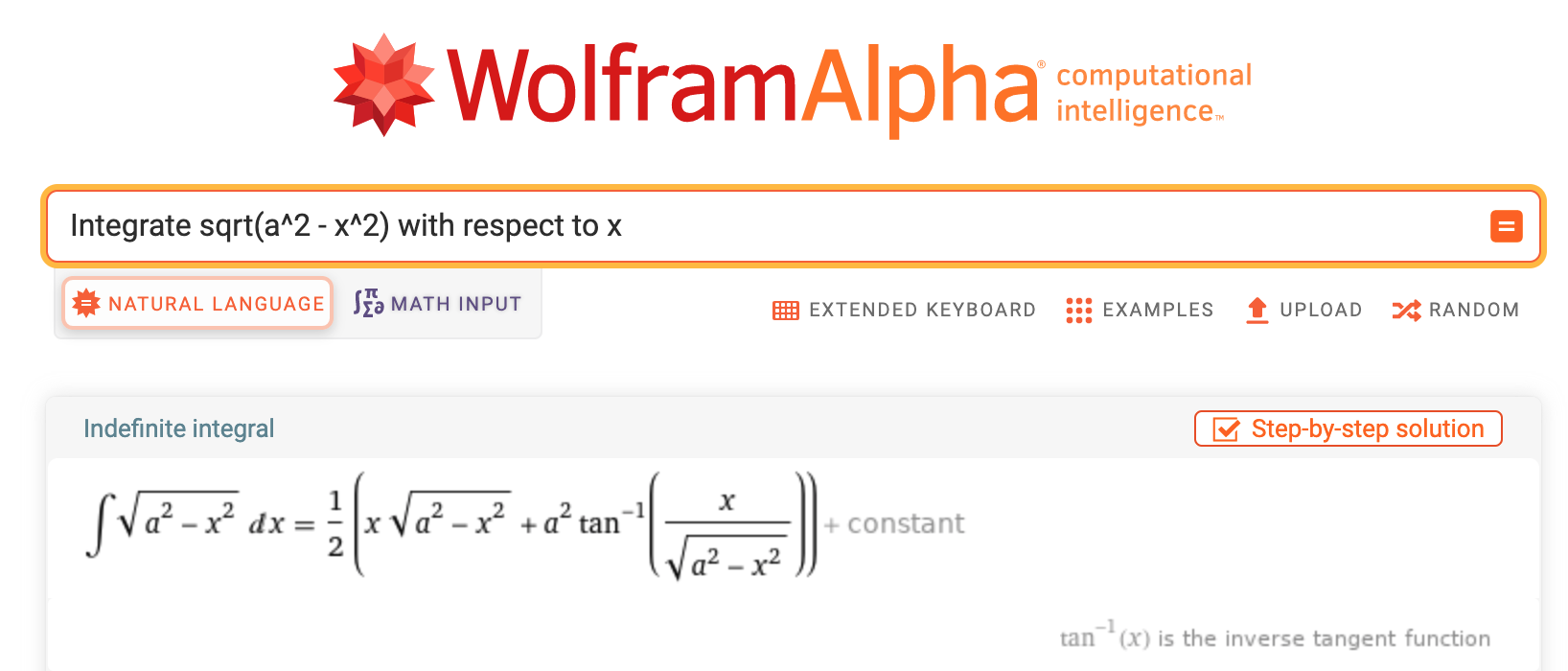 Pierce's entry 125 as computed by the WolframAlpha system.